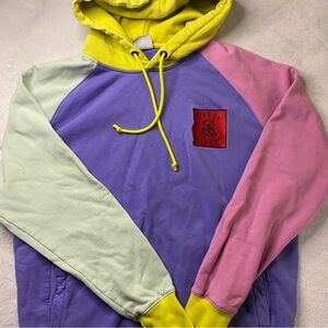 Teddy Fresh ✨ Multi Color Block Pullover Hoodie Size Medium